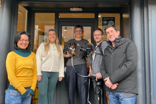 BBC News team with Doghouse